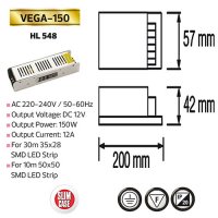 VEGA-150 150W 12A SERIT LED TRAFO