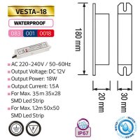 VESTA-18 18W 1.5A SERIT LED TRAFO
